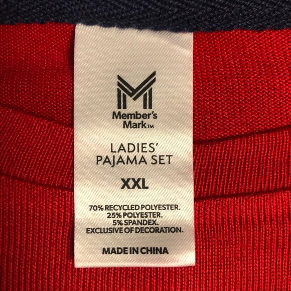 Members Mark Holiday 2-Piece Let it Snow Pajama Set Womens Sz XXL Red Plaid NEW - Picture 4 of 7